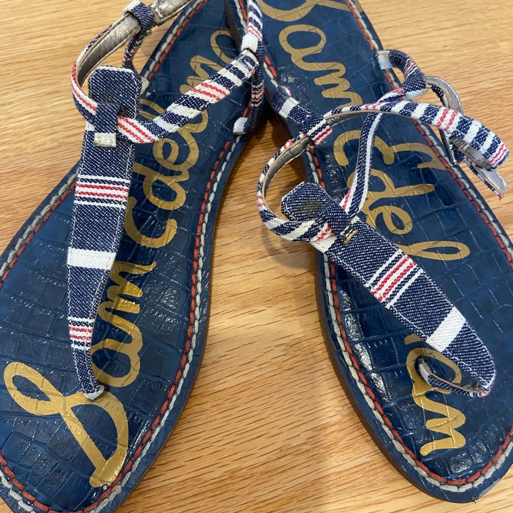 Sam Edelman Gigi Sandals Red, White, Blue-Size 7.5